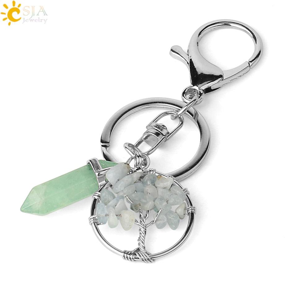 Tree of Life Reiki Pendant Crystal Key Chain