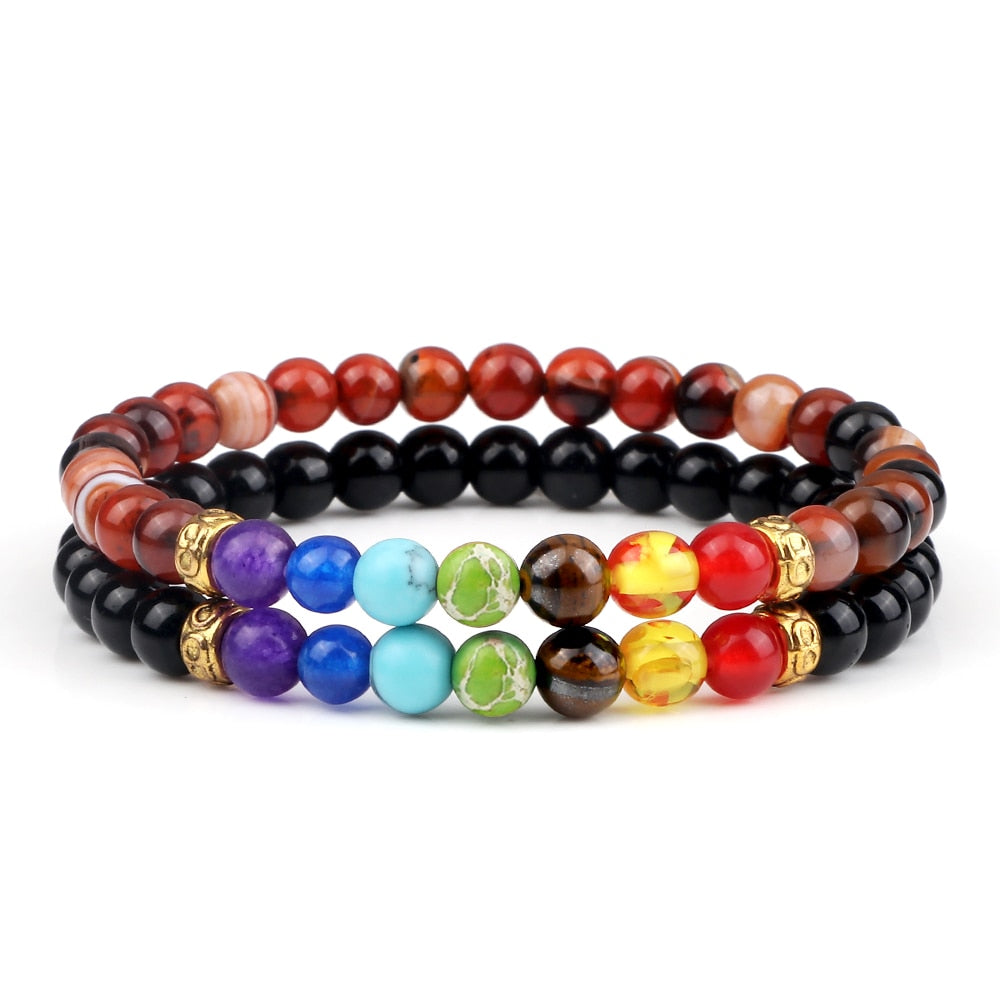 2Pcs set 7 Chakra Bracelet