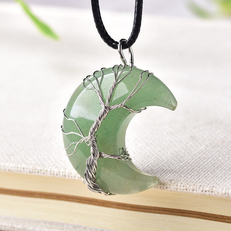 Tree Of Life Moon Shape Crystal