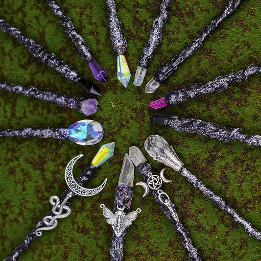 Magic Witch Wands Pagan Crystal Quartz Power Witch Fairy Wands Altar Adornment Banish Evil Wicca Gift
