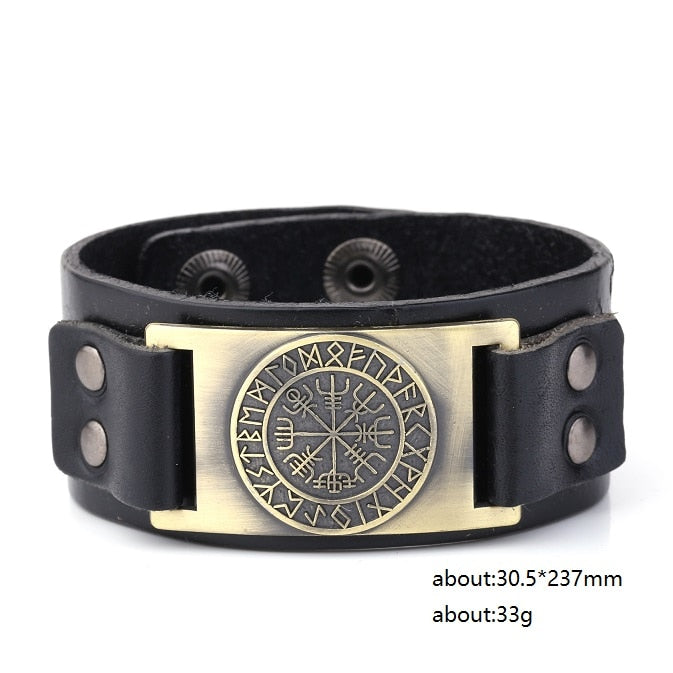 Wiccan Compass Bracelets Bangles for Men Nordic Runes