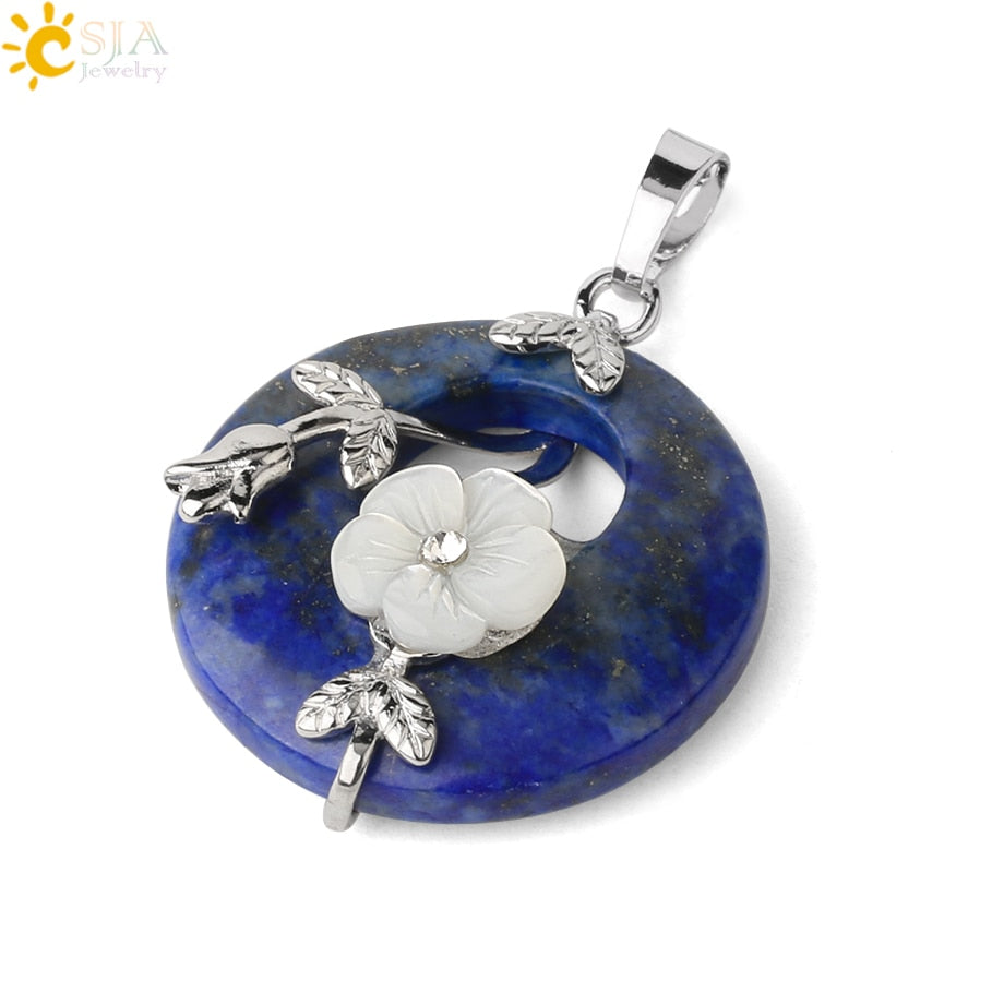 Round Flower Leaf Necklace