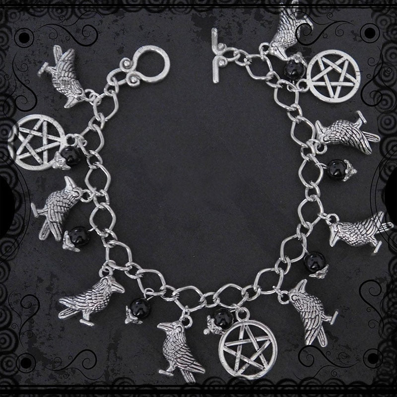 Witches Charm Anklet Dragon and Amethyst