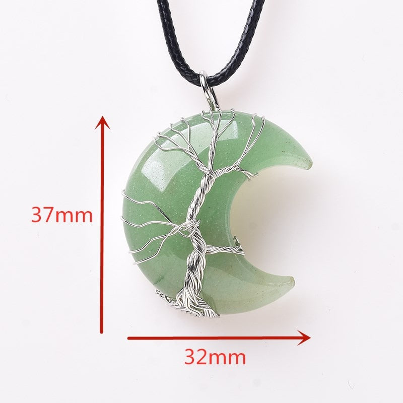 Tree Of Life Moon Shape Crystal