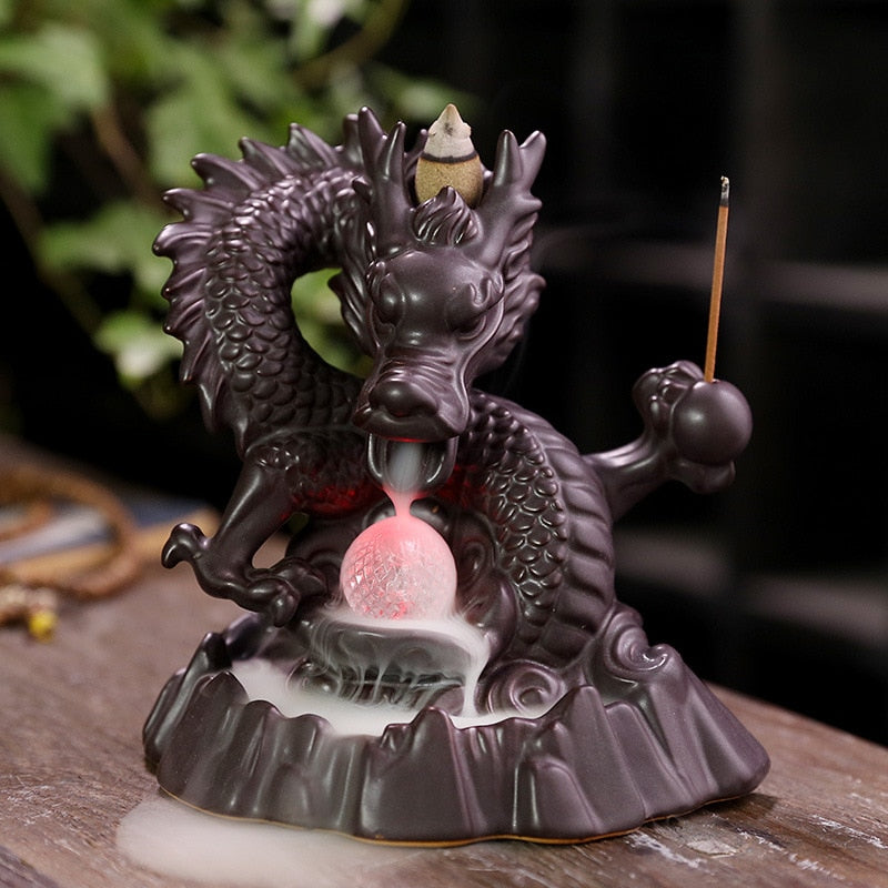 Incense Burner Dragon Backflow, Mushroom backflow & waterfall