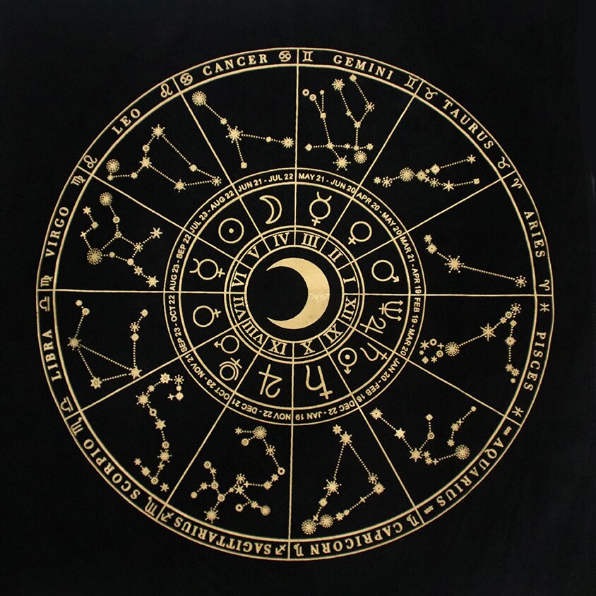 Moon Alter Decor Tarot Cloth Tarot mat Wicca Constellation Sun Star Moon Universe Premium Witchcraft Alter Tarot Spread 27*27 in