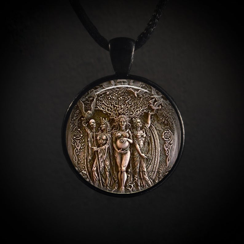 Triple Moon Goddess Magic Amulet Necklace