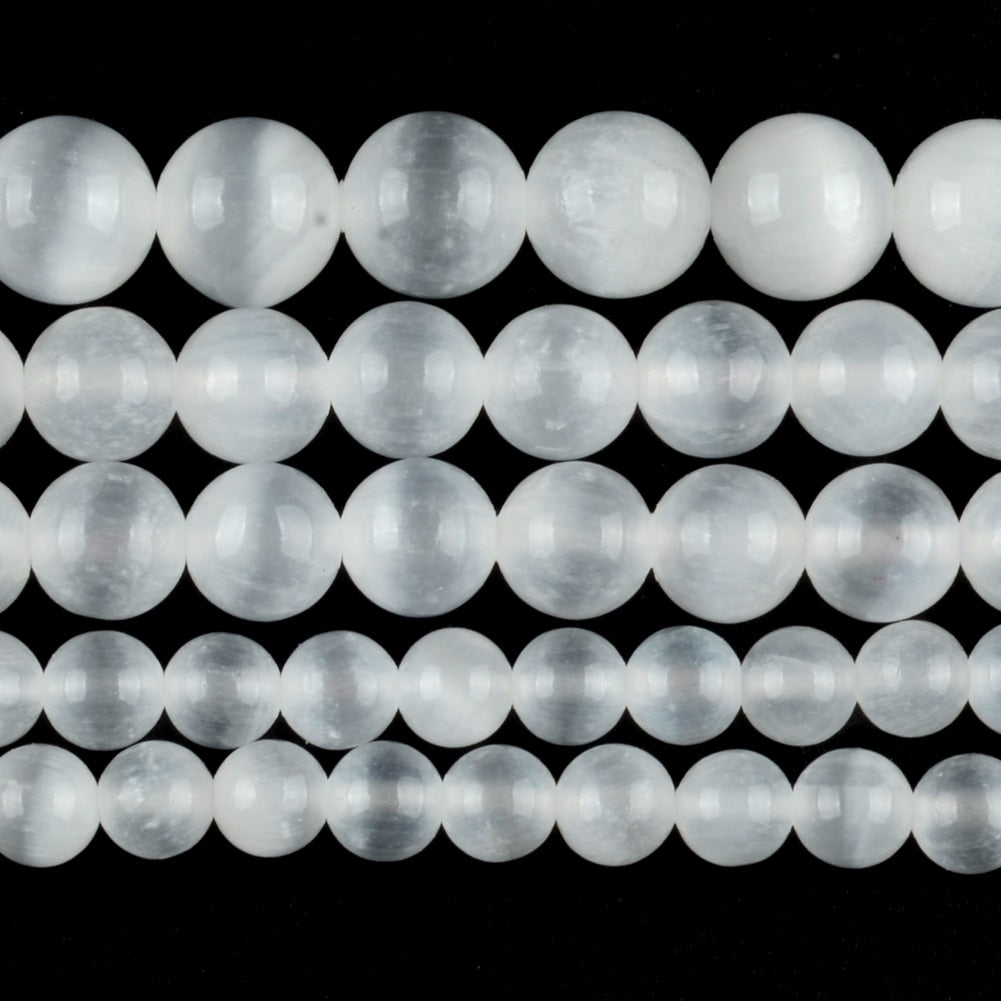 Natural Selenite Stone Beads