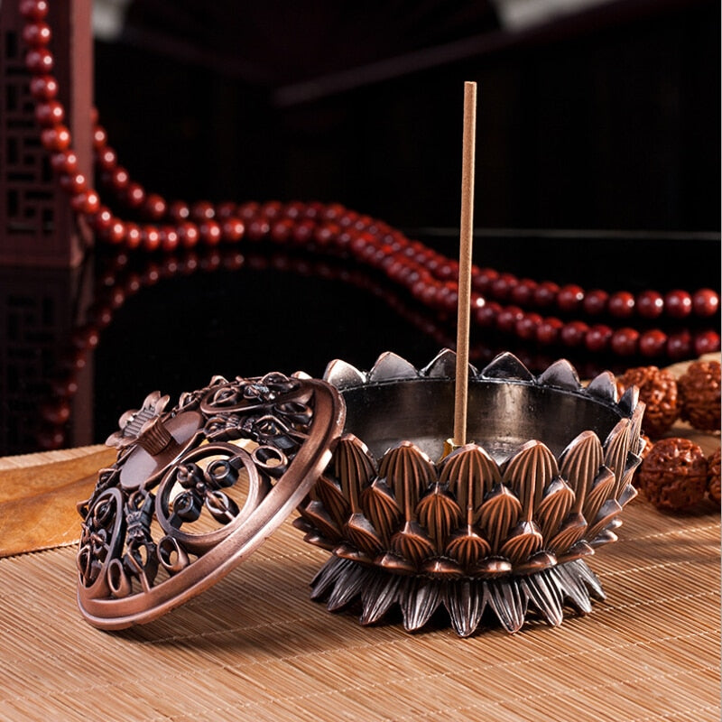 Retro Lotus Dragon Incense Holder