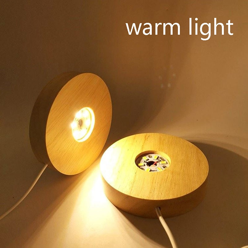 Wooden LED Light Display Base