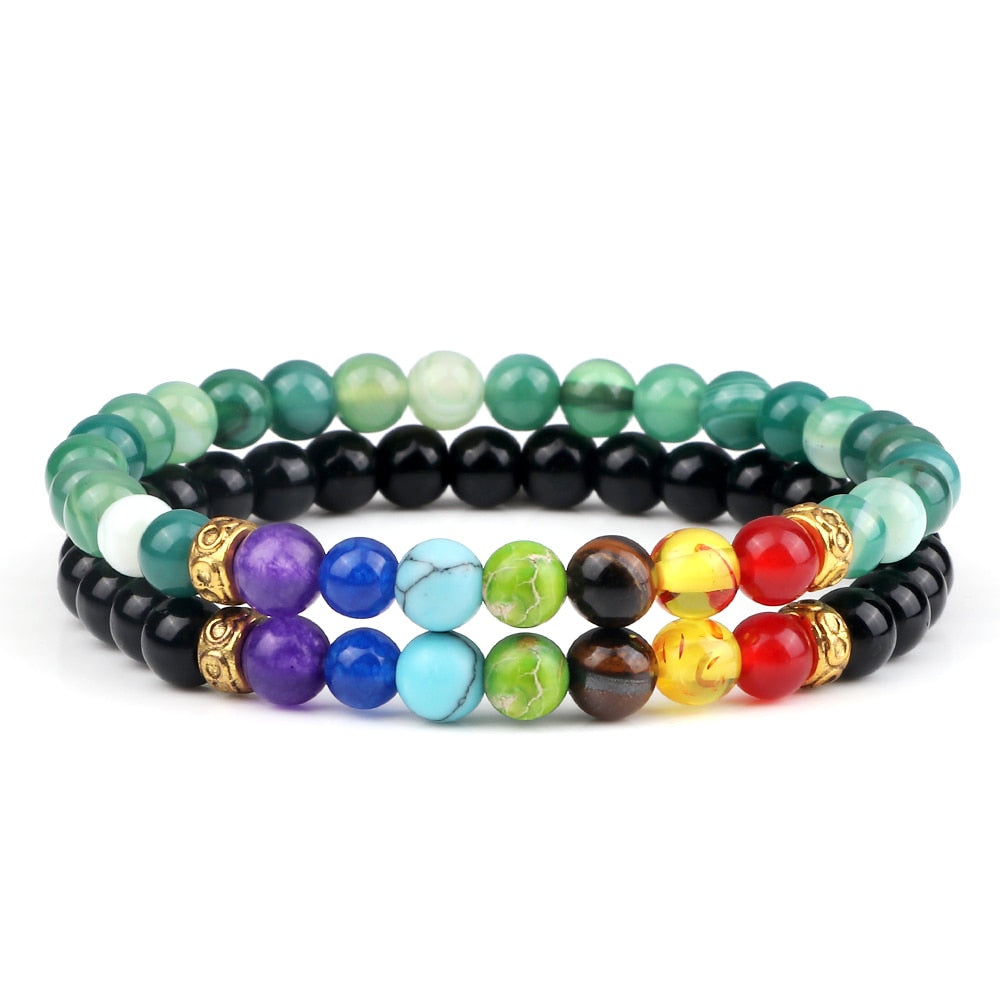 2Pcs set 7 Chakra Bracelet