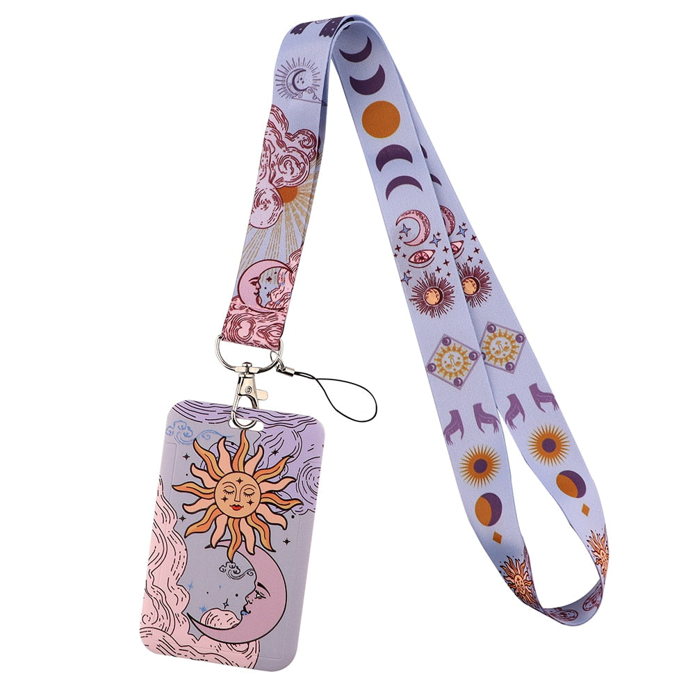 Triple Moon Goddess Wicca Keychain ID Card lanyard