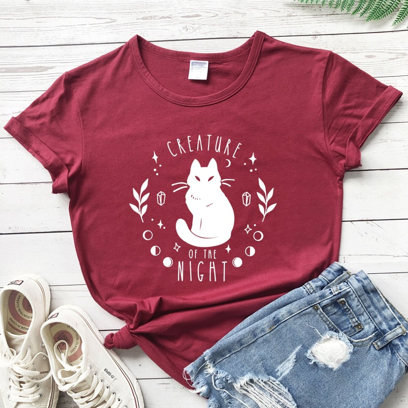 Creature Of The Night Black Cat T-shirt