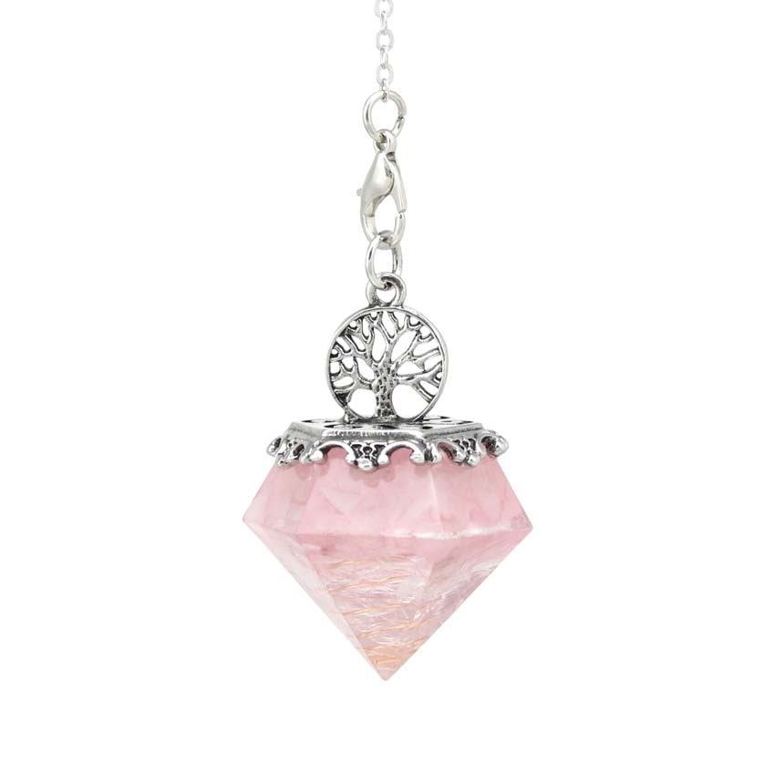 Crystal Hexagonal Pyramid Tree of Life Stone Pendulum