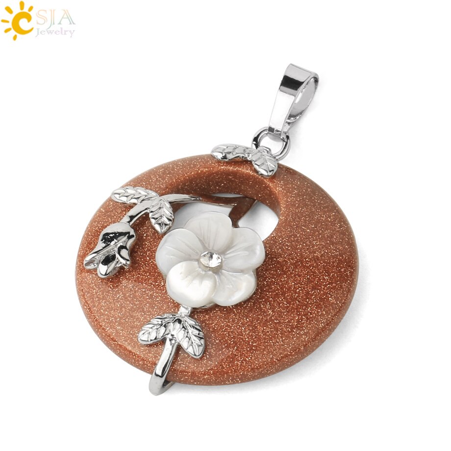 Round Flower Leaf Necklace