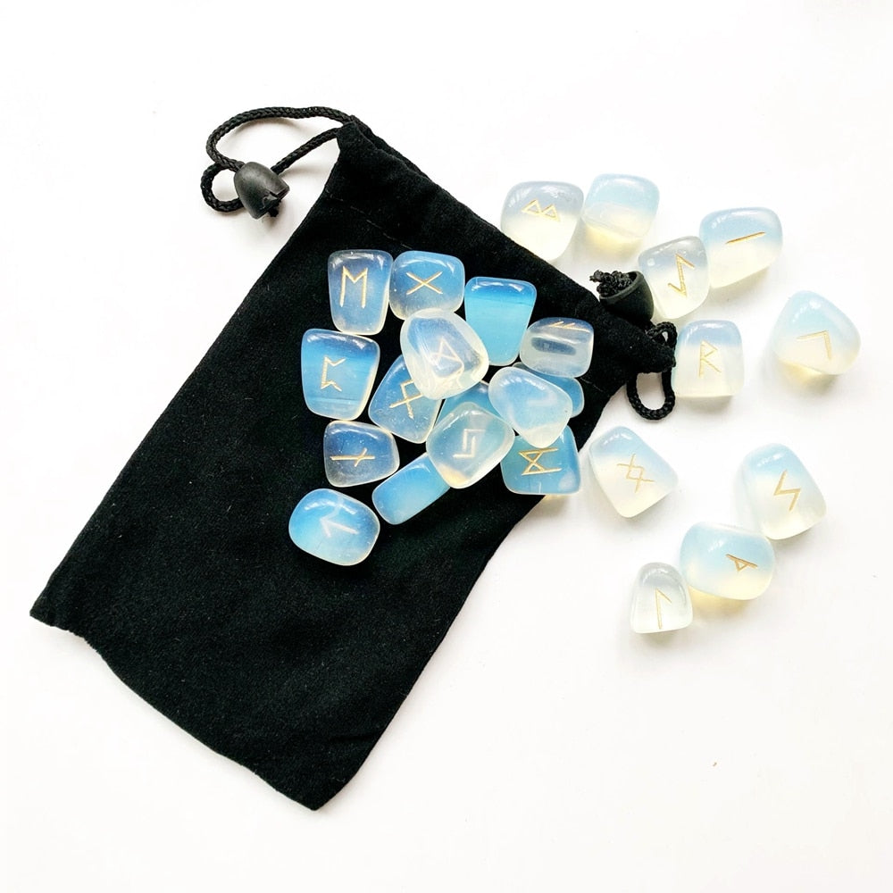 White Opalite Opal Runes 25pcs/set