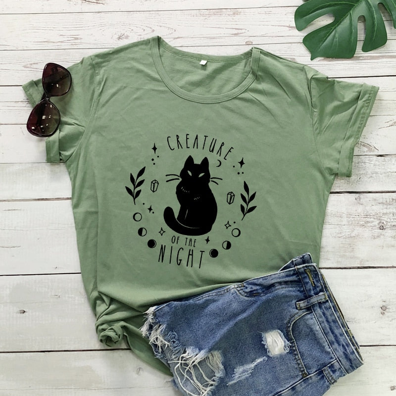 Creature Of The Night Black Cat T-shirt