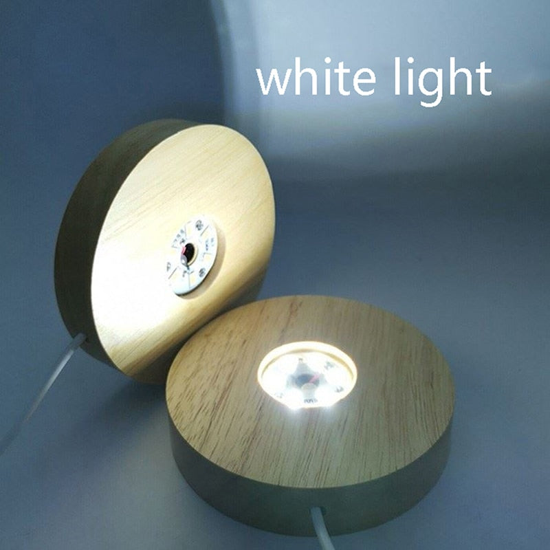 Wooden LED Light Display Base