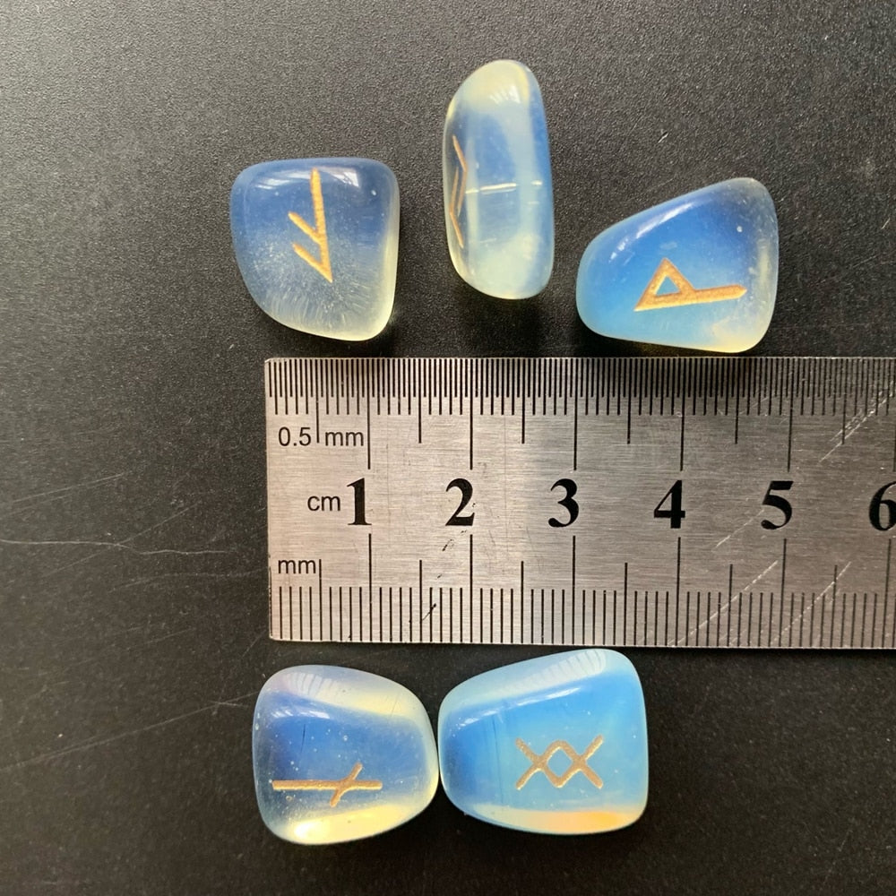 White Opalite Opal Runes 25pcs/set