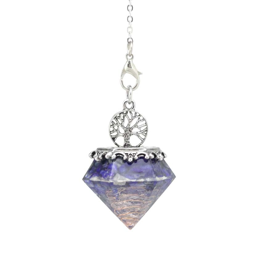 Crystal Hexagonal Pyramid Tree of Life Stone Pendulum