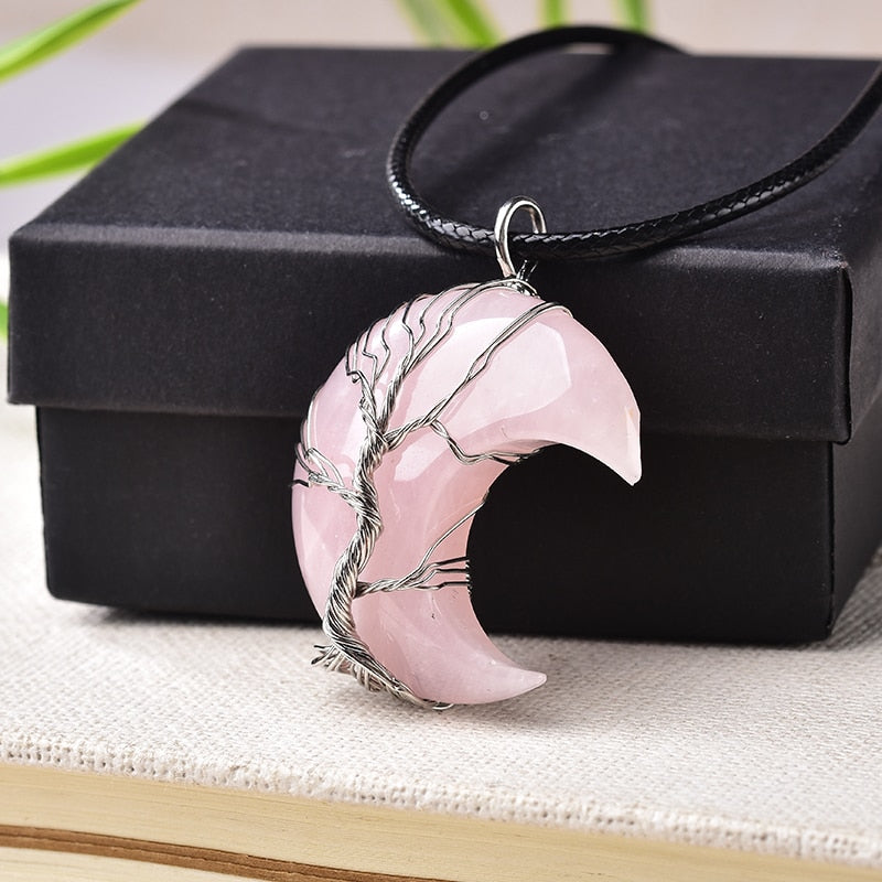 Tree Of Life Moon Shape Crystal