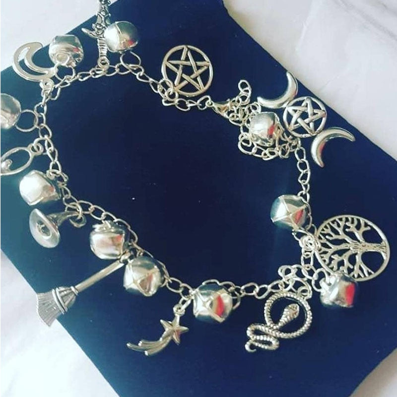 Witches Charm Anklet Dragon and Amethyst