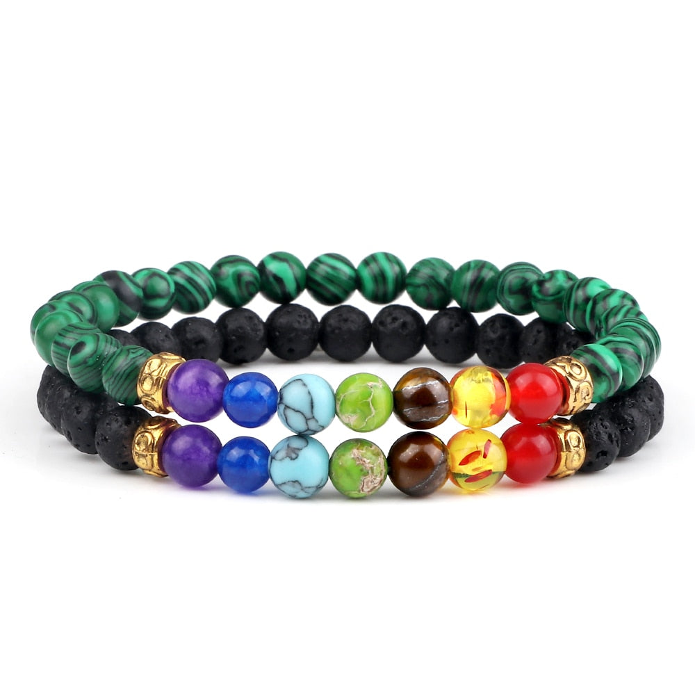 2Pcs set 7 Chakra Bracelet