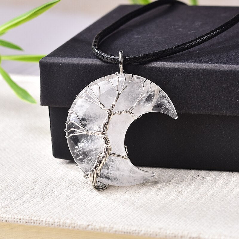 Tree Of Life Moon Shape Crystal