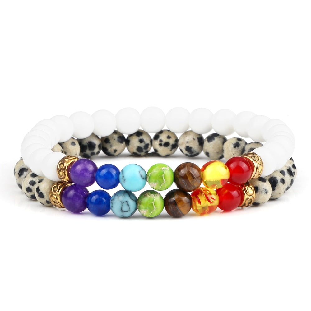 2Pcs set 7 Chakra Bracelet