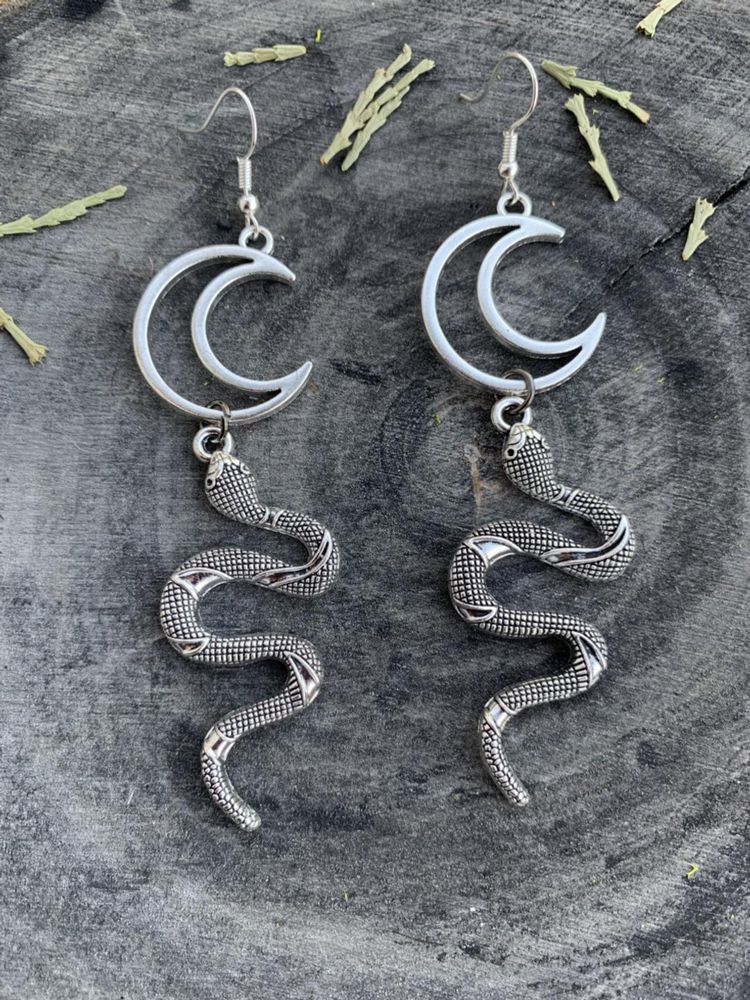 Snake Moon Earrings