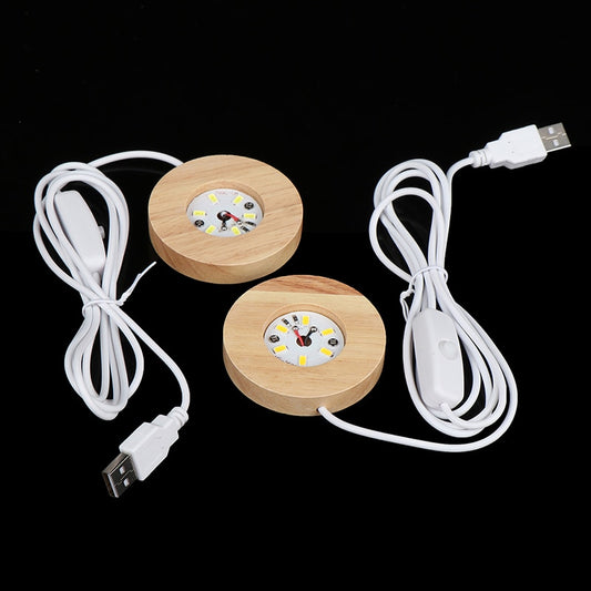 Wooden LED Light Display Base