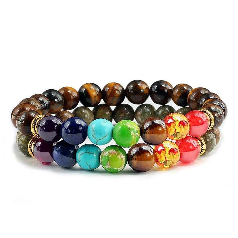 2Pcs set 7 Chakra Bracelet