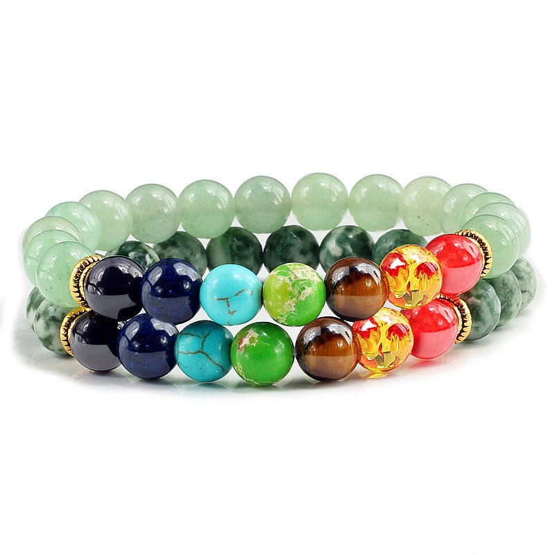 2Pcs set 7 Chakra Bracelet