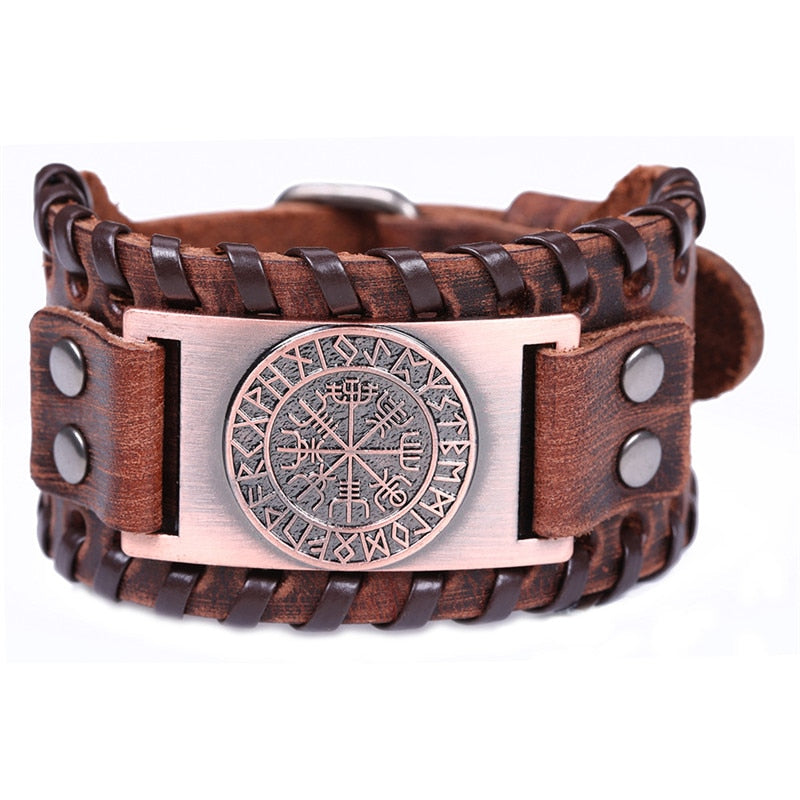 Wiccan Compass Bracelets Bangles for Men Nordic Runes