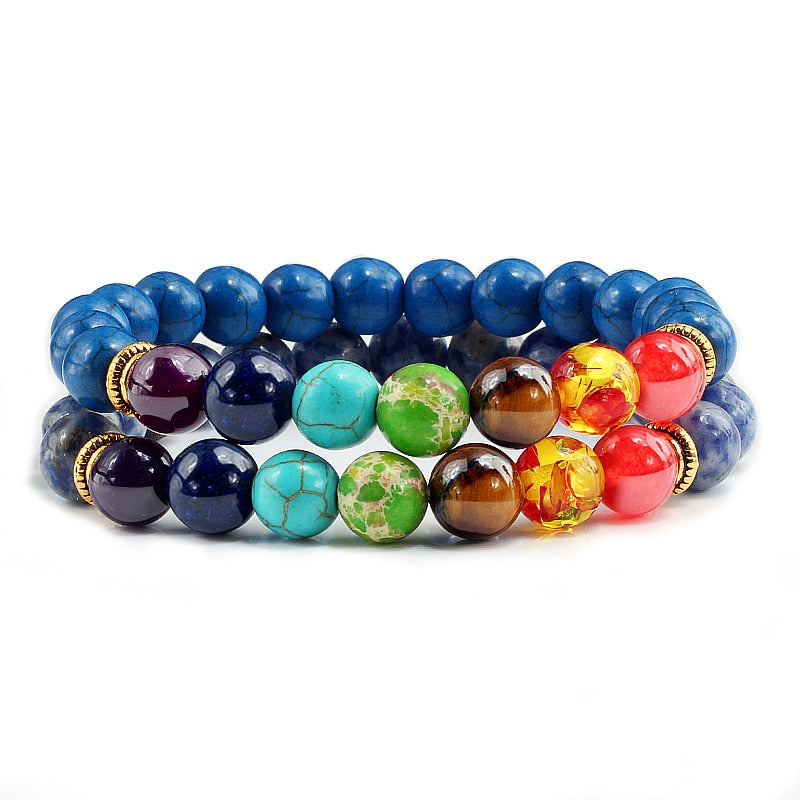 2Pcs set 7 Chakra Bracelet