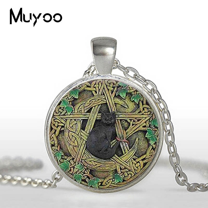 Pentagram Black Cat Necklace