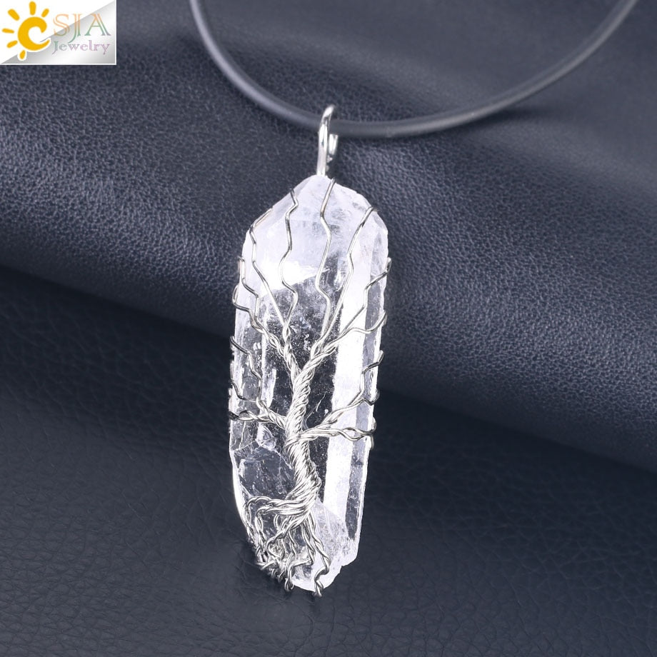 Crystal Tree of Life Pendants