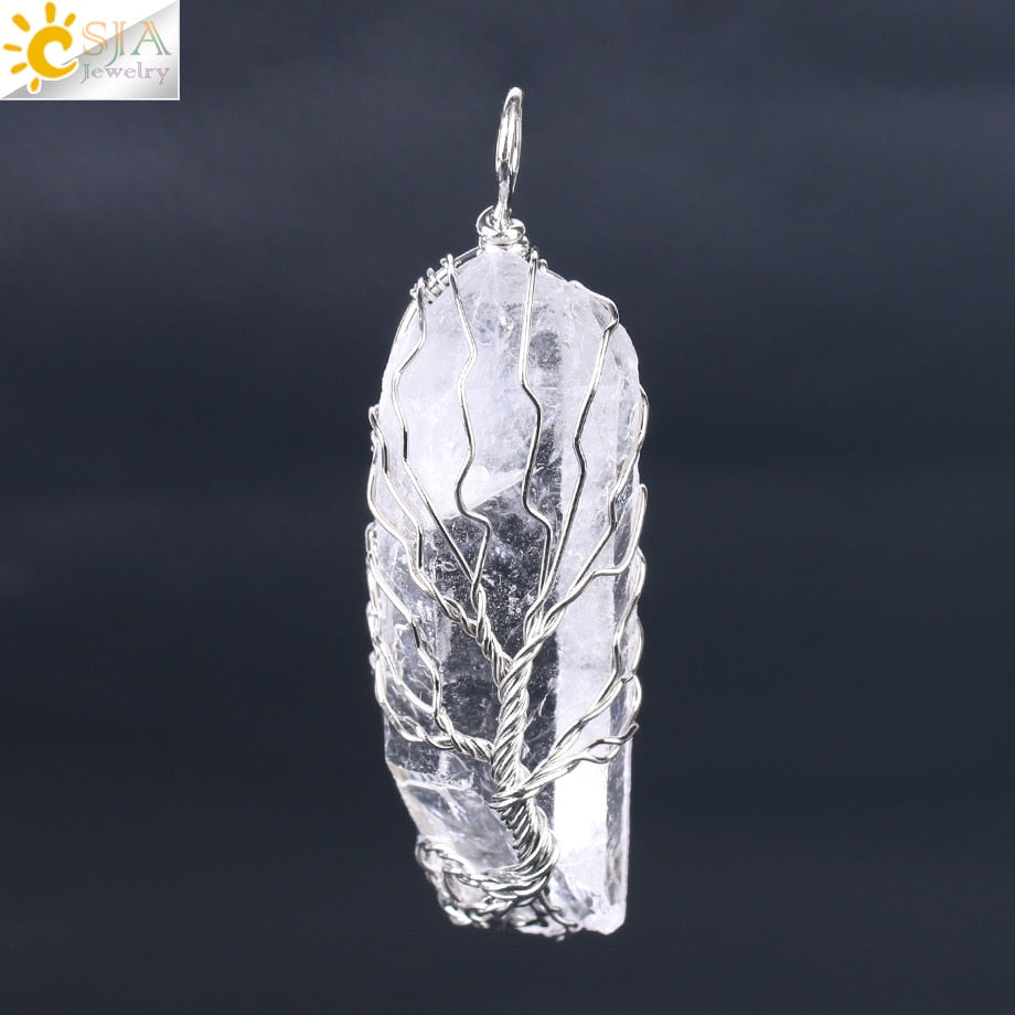 Crystal Tree of Life Pendants