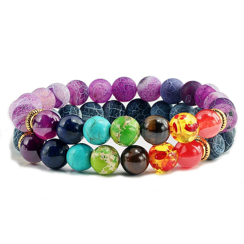 2Pcs set 7 Chakra Bracelet