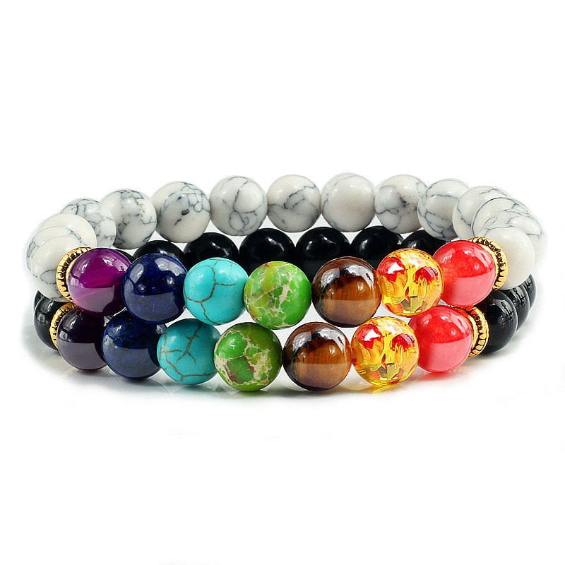 2Pcs set 7 Chakra Bracelet