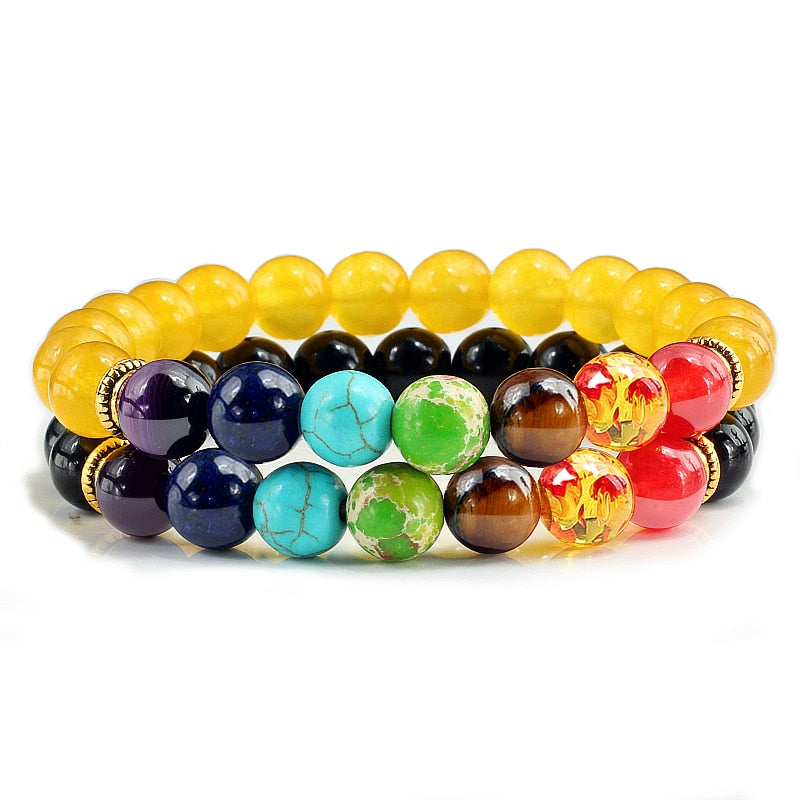 2Pcs set 7 Chakra Bracelet