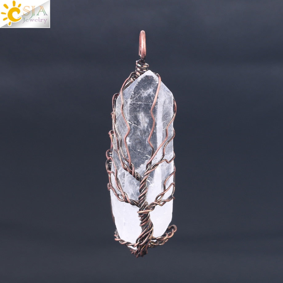 Crystal Tree of Life Pendants