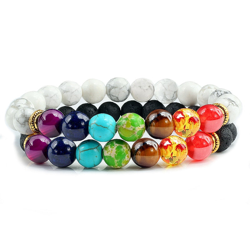 2Pcs set 7 Chakra Bracelet