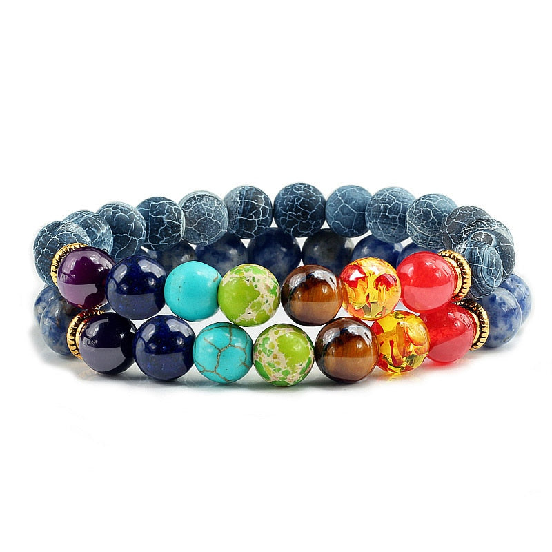 2Pcs set 7 Chakra Bracelet