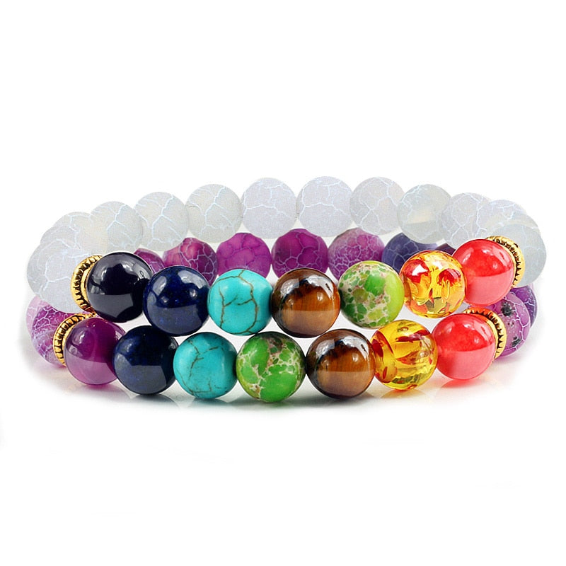 2Pcs set 7 Chakra Bracelet