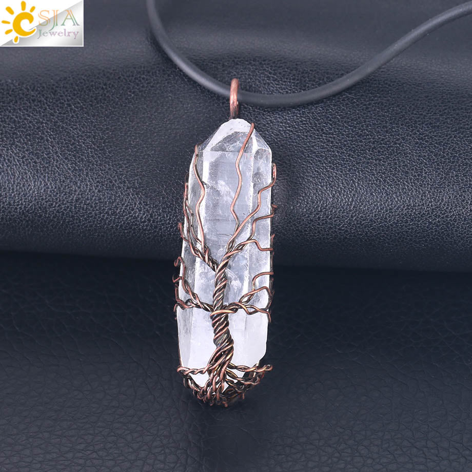 Crystal Tree of Life Pendants