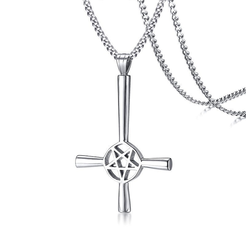 Lucifer Pentagram Baphomet amulet Stainless Steel Necklace