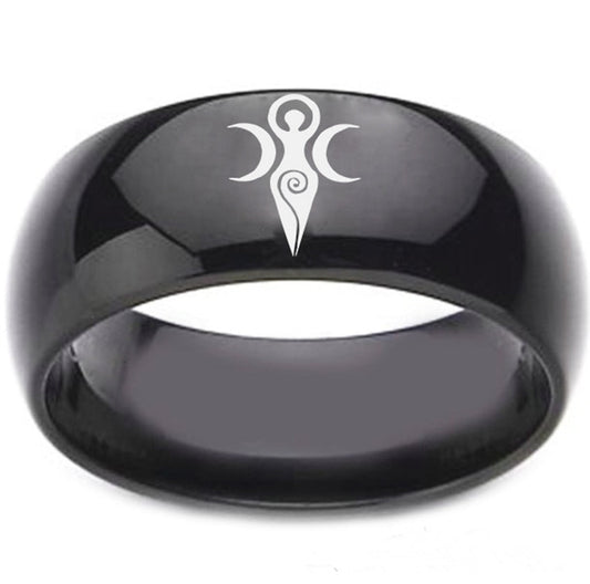 Triple Moon Goddess Ring