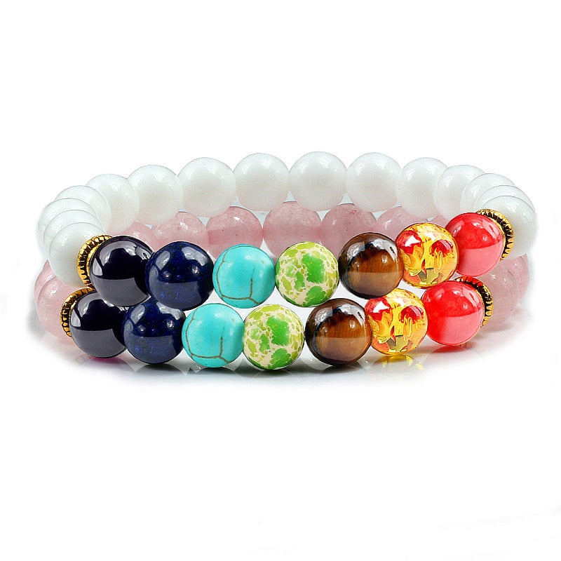 2Pcs set 7 Chakra Bracelet