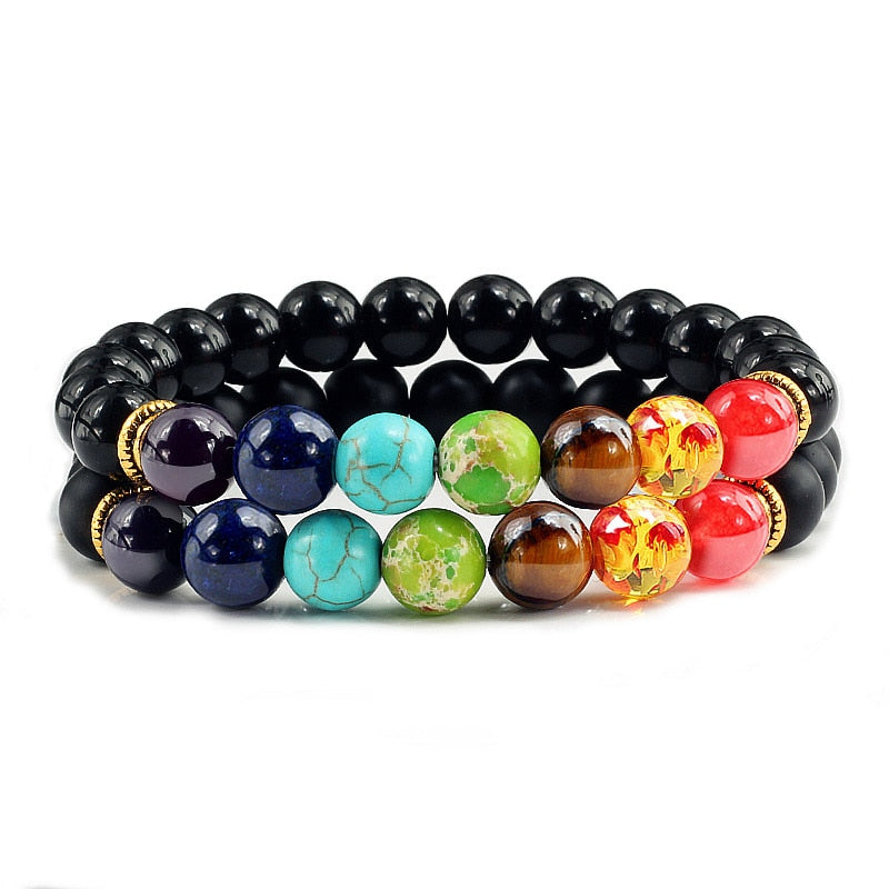 2Pcs set 7 Chakra Bracelet